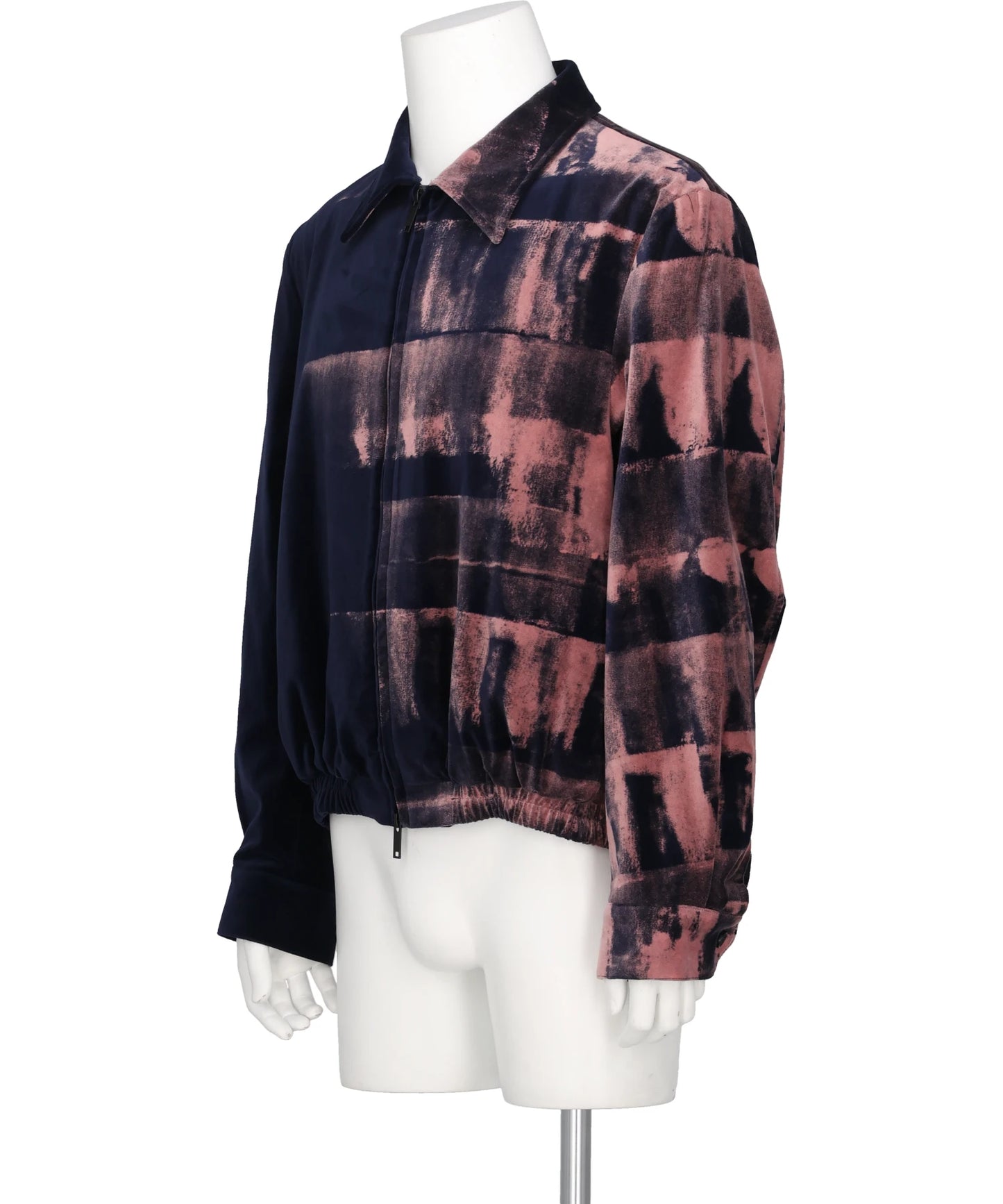 HAND-BLEACHED VELVET ZIP BLOUSON