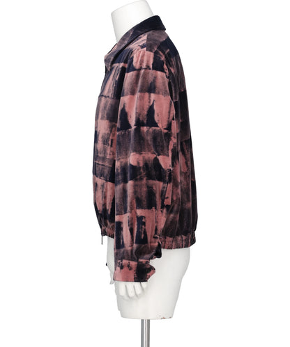 HAND-BLEACHED VELVET ZIP BLOUSON