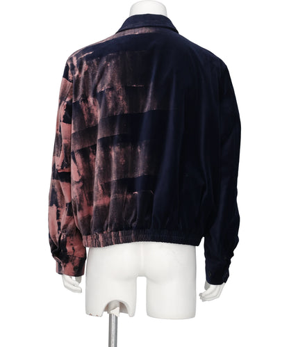 HAND-BLEACHED VELVET ZIP BLOUSON