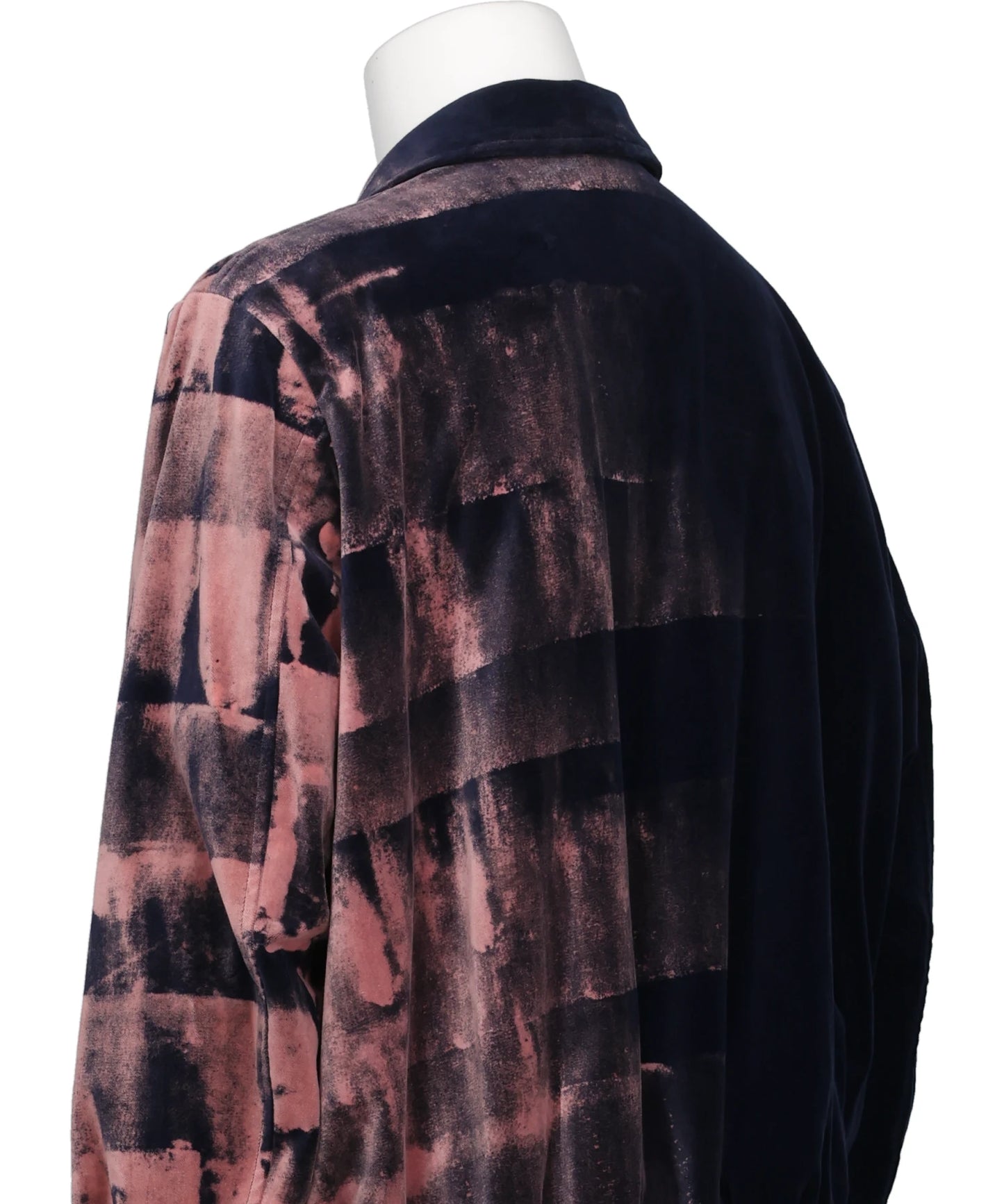 HAND-BLEACHED VELVET ZIP BLOUSON