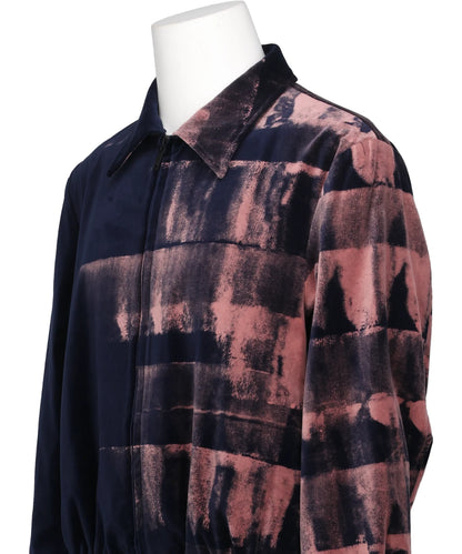 HAND-BLEACHED VELVET ZIP BLOUSON