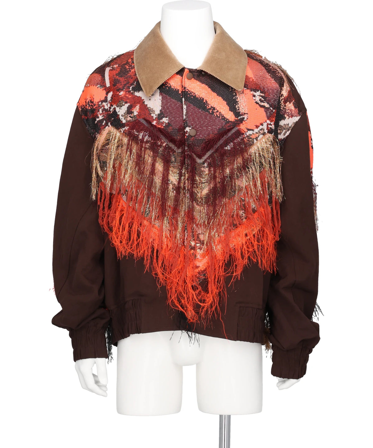 yoshiokubo FRINGE JACQUARD BLOUSON