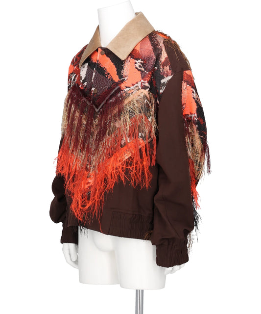 FRINGE JACQUARD BLOUSON