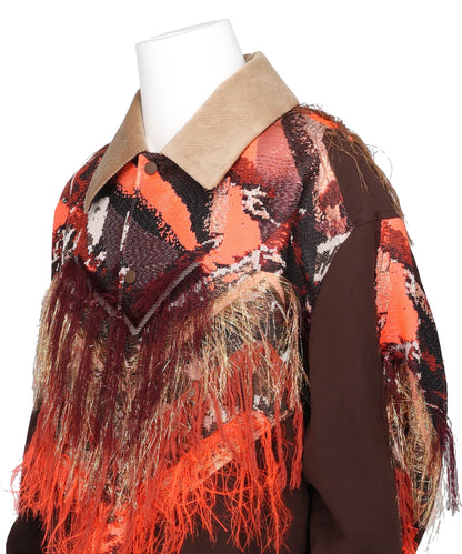 FRINGE JACQUARD BLOUSON