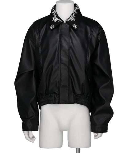 tanakadaisuke(タナカダイスケ) 2026AW CRYSTAL BIJOU COLLAR 2WAY BLOUSON TD-25AW-JK01