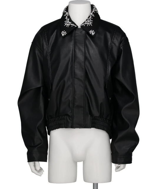 tanakadaisuke(タナカダイスケ) 2026AW CRYSTAL BIJOU COLLAR 2WAY BLOUSON TD-25AW-JK01