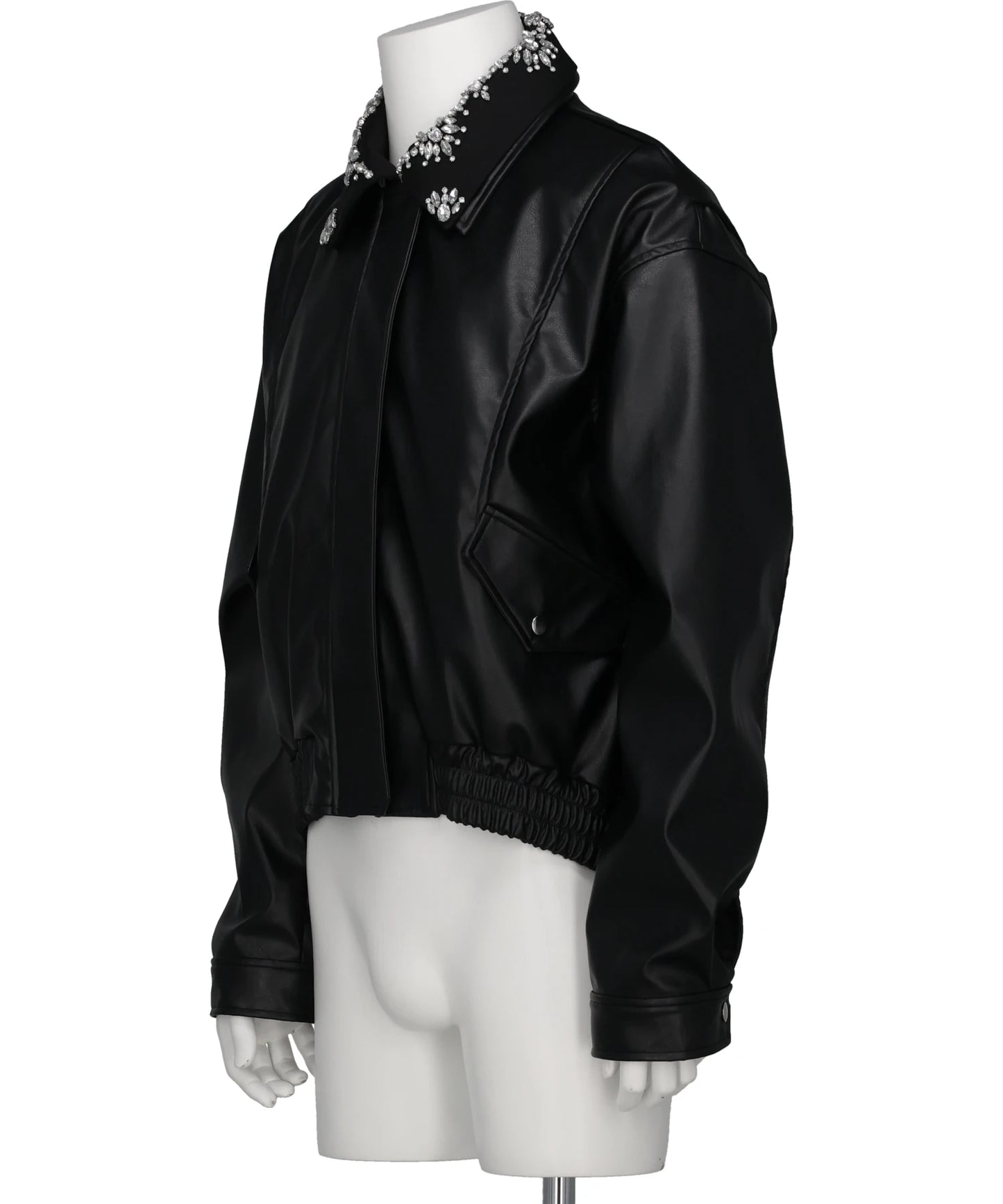 CRYSTAL BIJOU COLLAR 2WAY BLOUSON