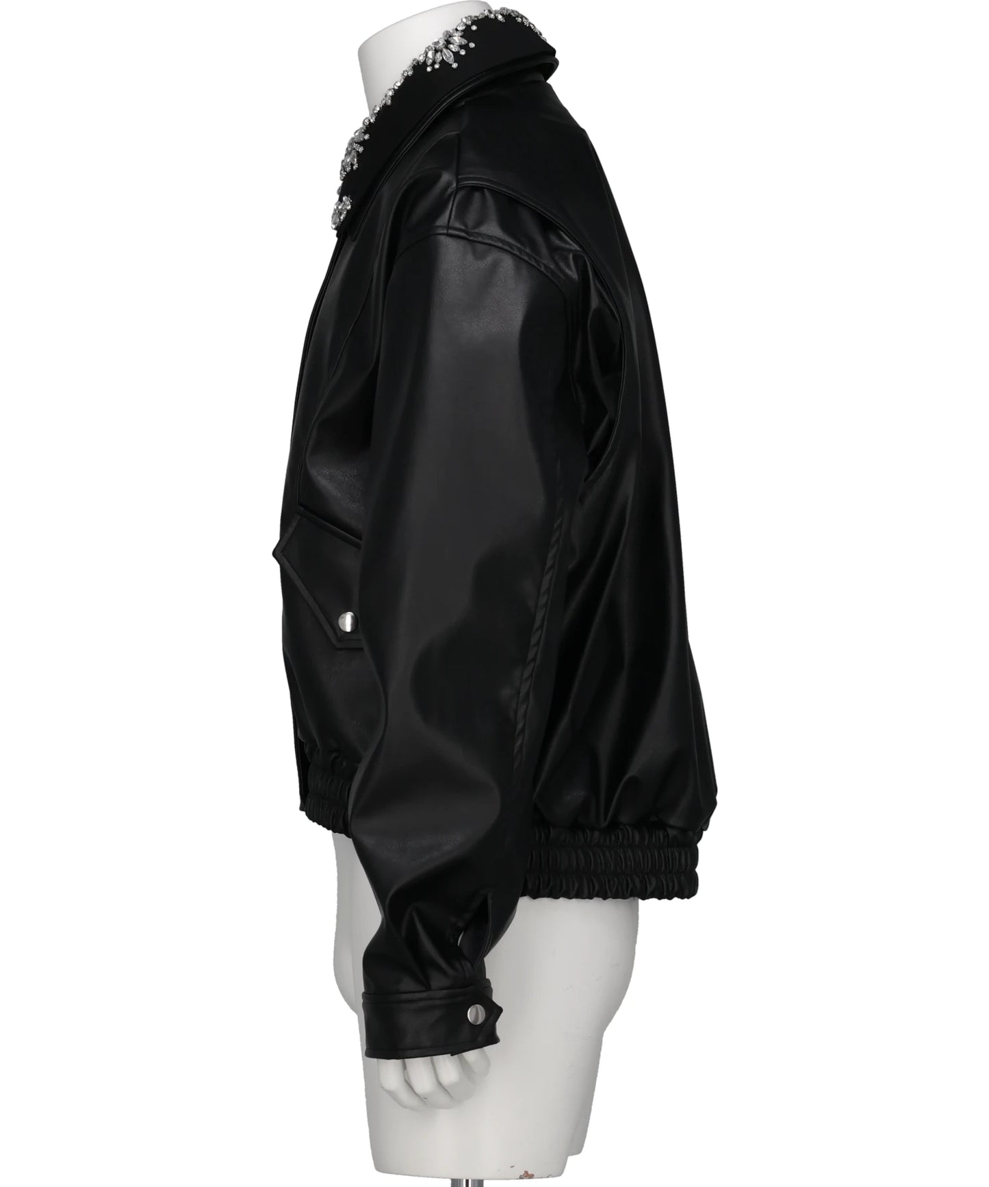 CRYSTAL BIJOU COLLAR 2WAY BLOUSON