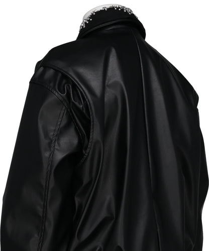 CRYSTAL BIJOU COLLAR 2WAY BLOUSON
