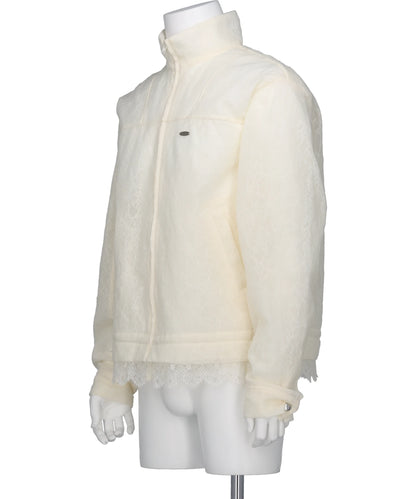 FUZZY LACE DRAWSTRING BLOUSON