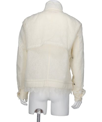 FUZZY LACE DRAWSTRING BLOUSON