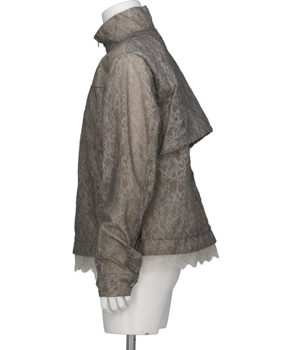 FUZZY LACE DRAWSTRING BLOUSON