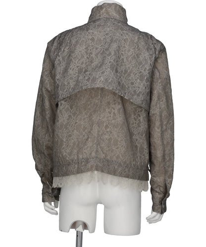 FUZZY LACE DRAWSTRING BLOUSON