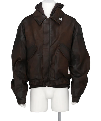 Maison MIHARA YASUHIRO(メゾンミハラヤスヒロ)LAYERED FAUX LEATHER BLOUSON