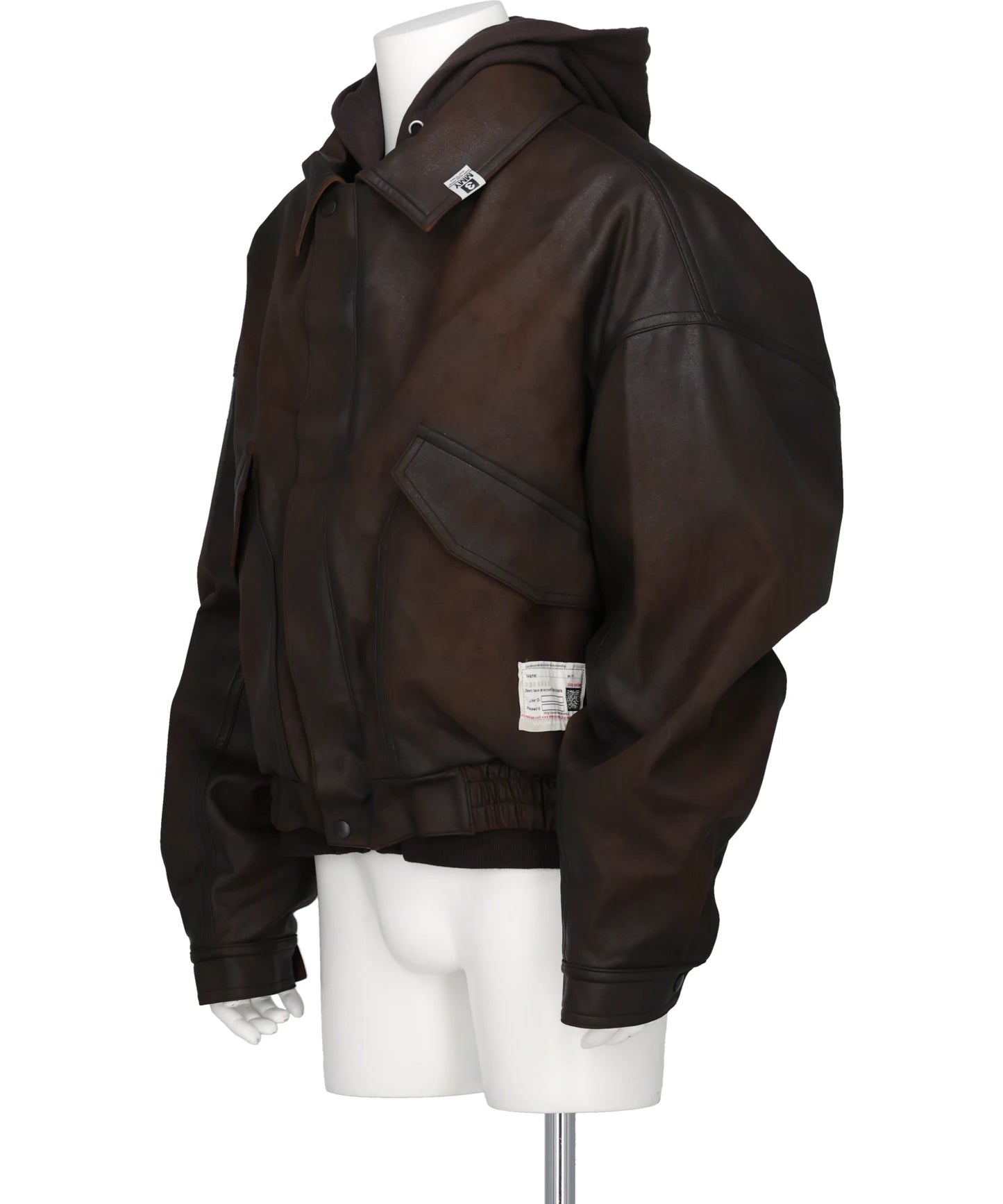 LAYERED FAUX LEATHER BLOUSON