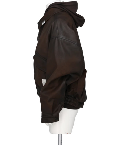 LAYERED FAUX LEATHER BLOUSON