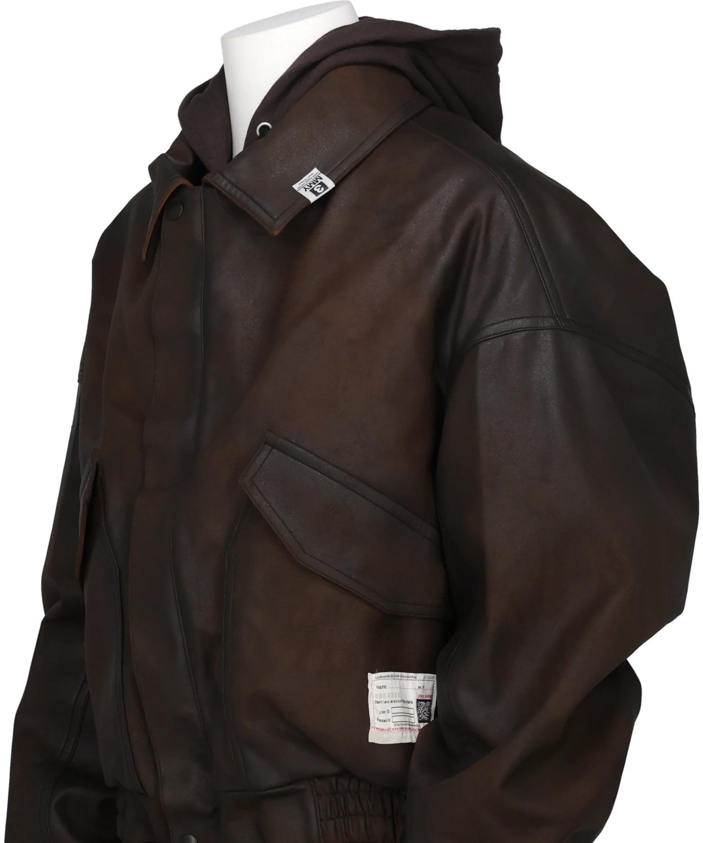 LAYERED FAUX LEATHER BLOUSON