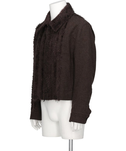 FUR TWEED ZIP BLOUSON