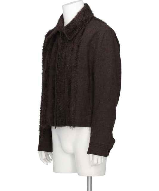 FUR TWEED ZIP BLOUSON