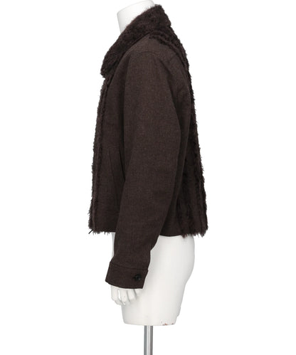 FUR TWEED ZIP BLOUSON