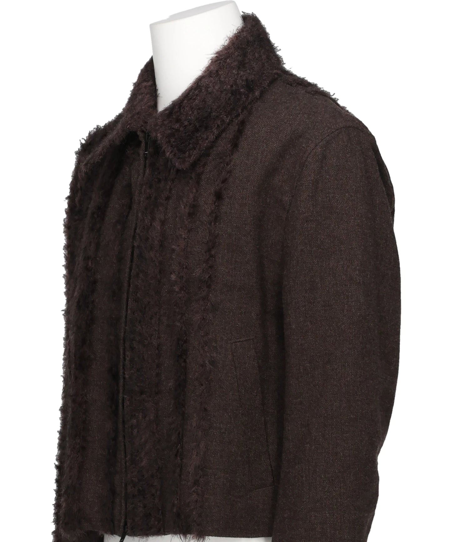 FUR TWEED ZIP BLOUSON