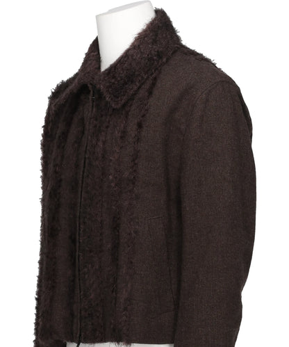 FUR TWEED ZIP BLOUSON
