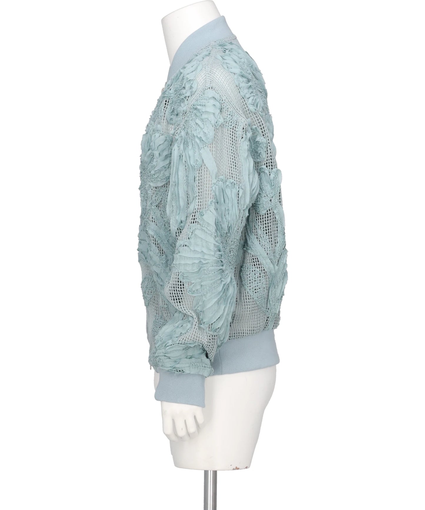 MESH EMBROIDERY ZIP BLOUSON