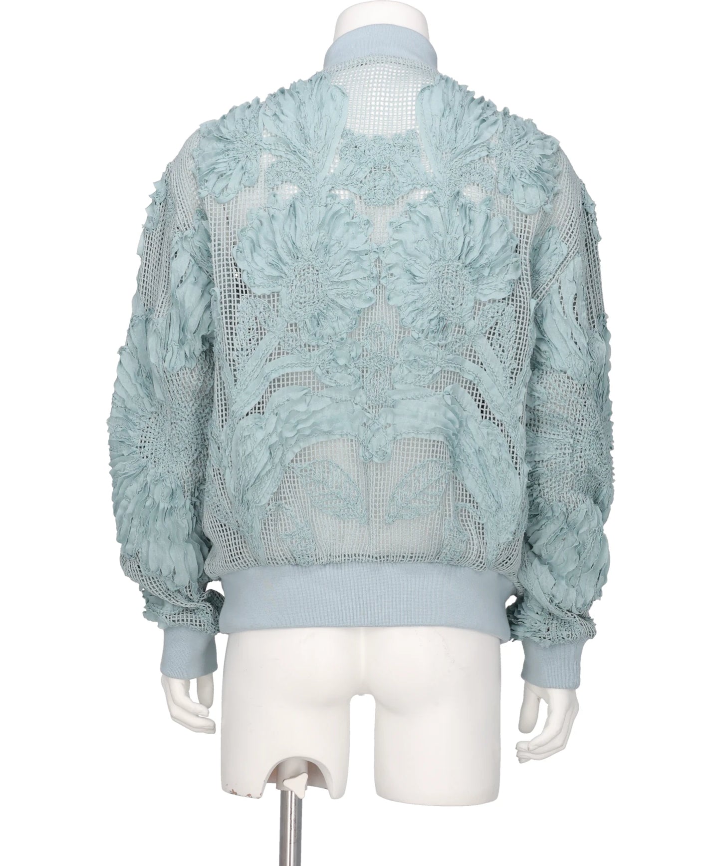 MESH EMBROIDERY ZIP BLOUSON