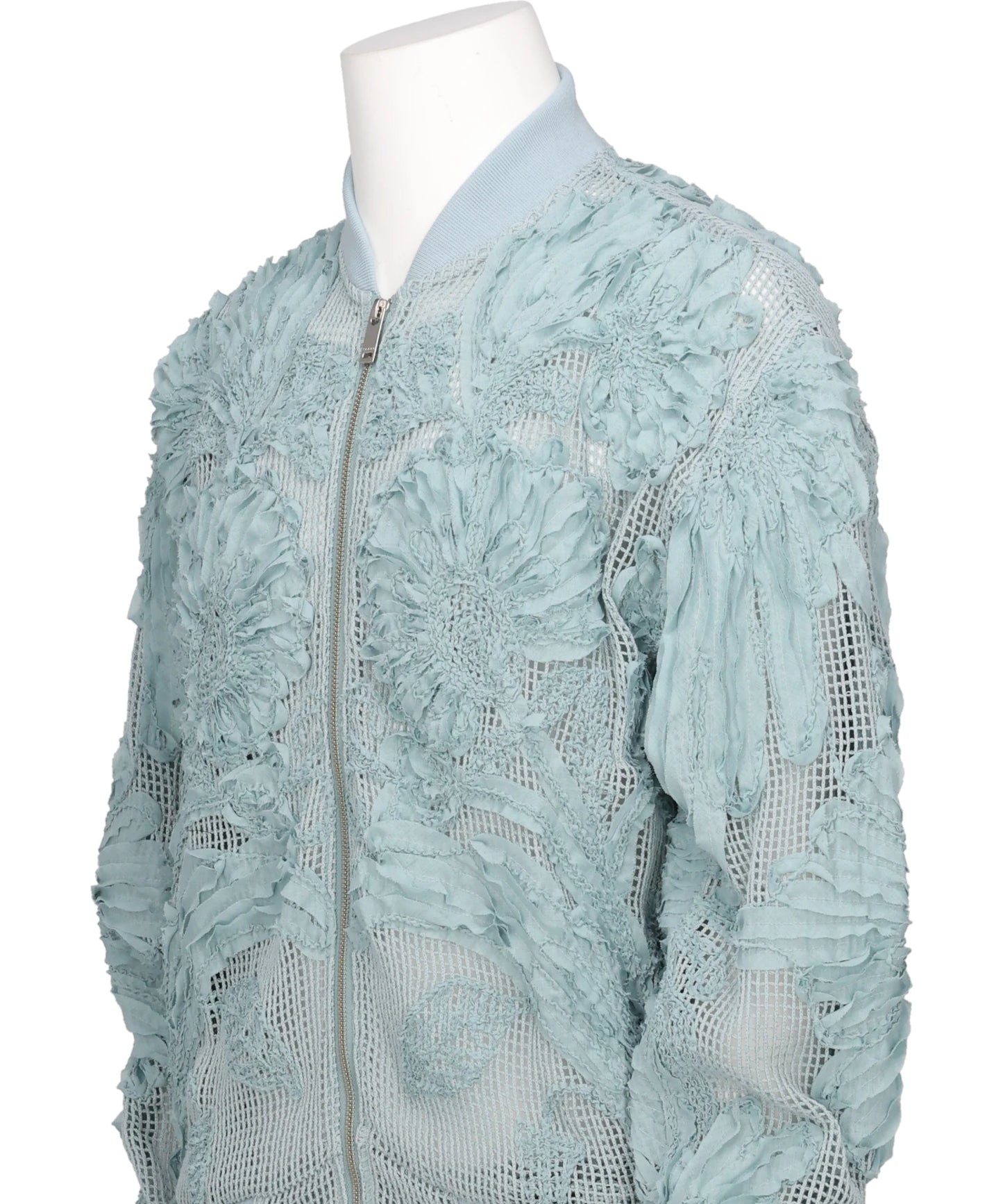 MESH EMBROIDERY ZIP BLOUSON