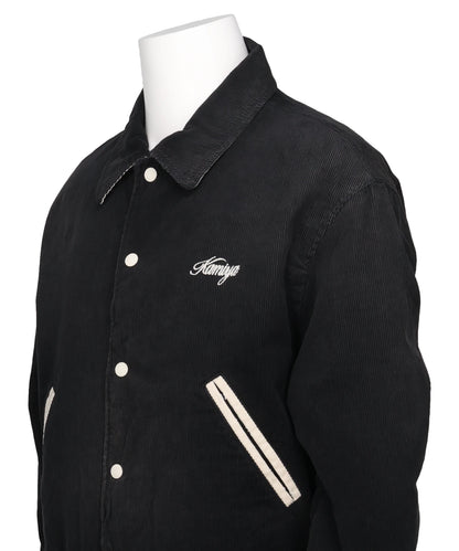 "GREATNESS ACT-COOL"EMBROIDEREDSUN-FADED VARSITY JACKET