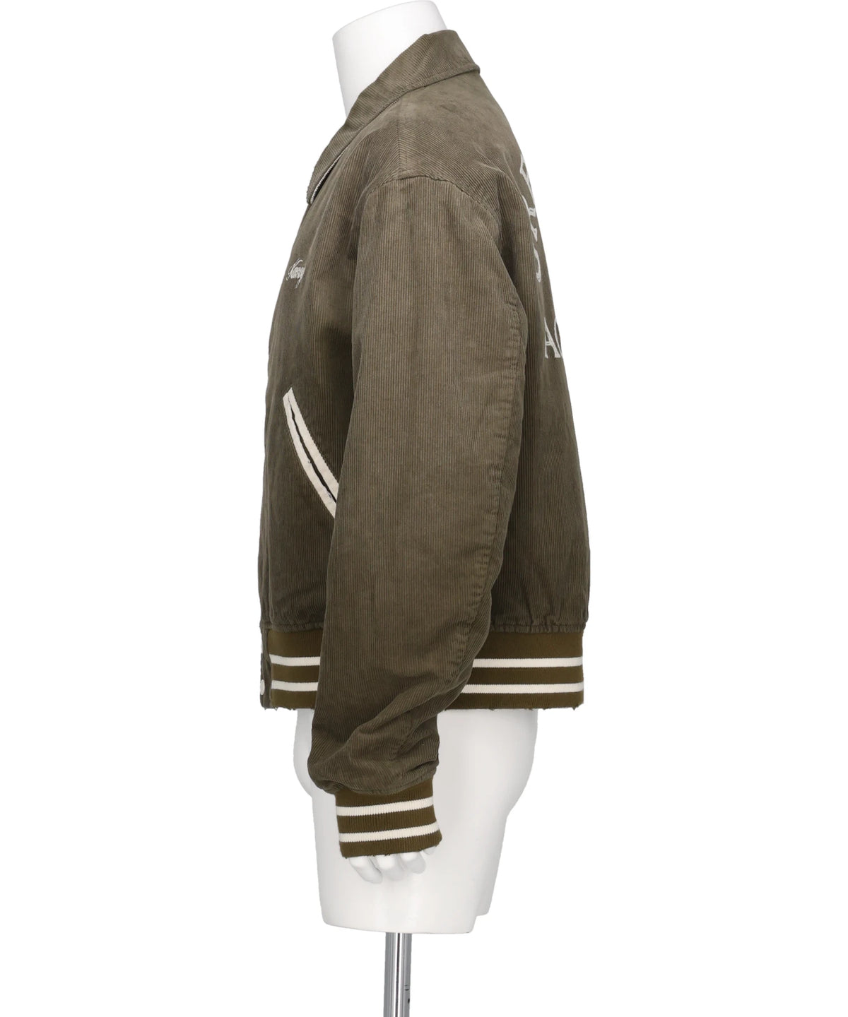"GREATNESS ACT-COOL"EMBROIDEREDSUN-FADED VARSITY JACKET