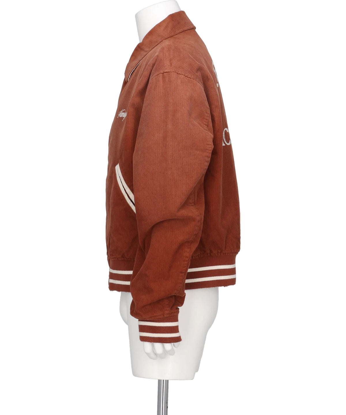 "GREATNESS ACT-COOL"EMBROIDEREDSUN-FADED VARSITY JACKET