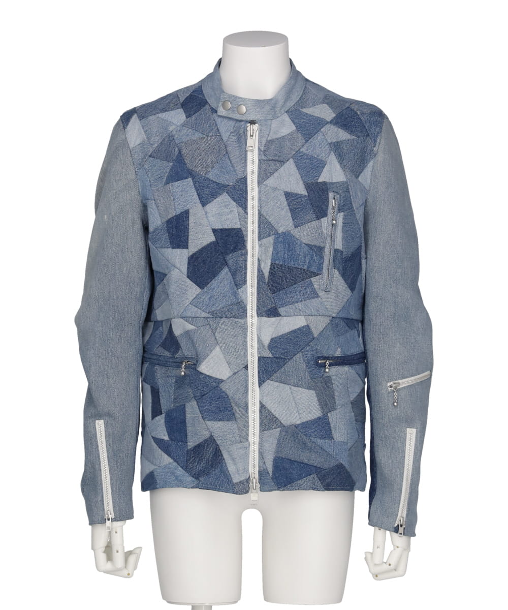 DENIM PATCHWORK RIDERS JACKET 1