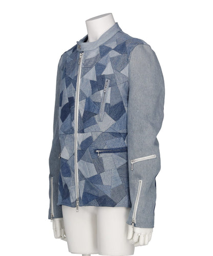 DENIM PATCHWORK RIDERS JACKET 1