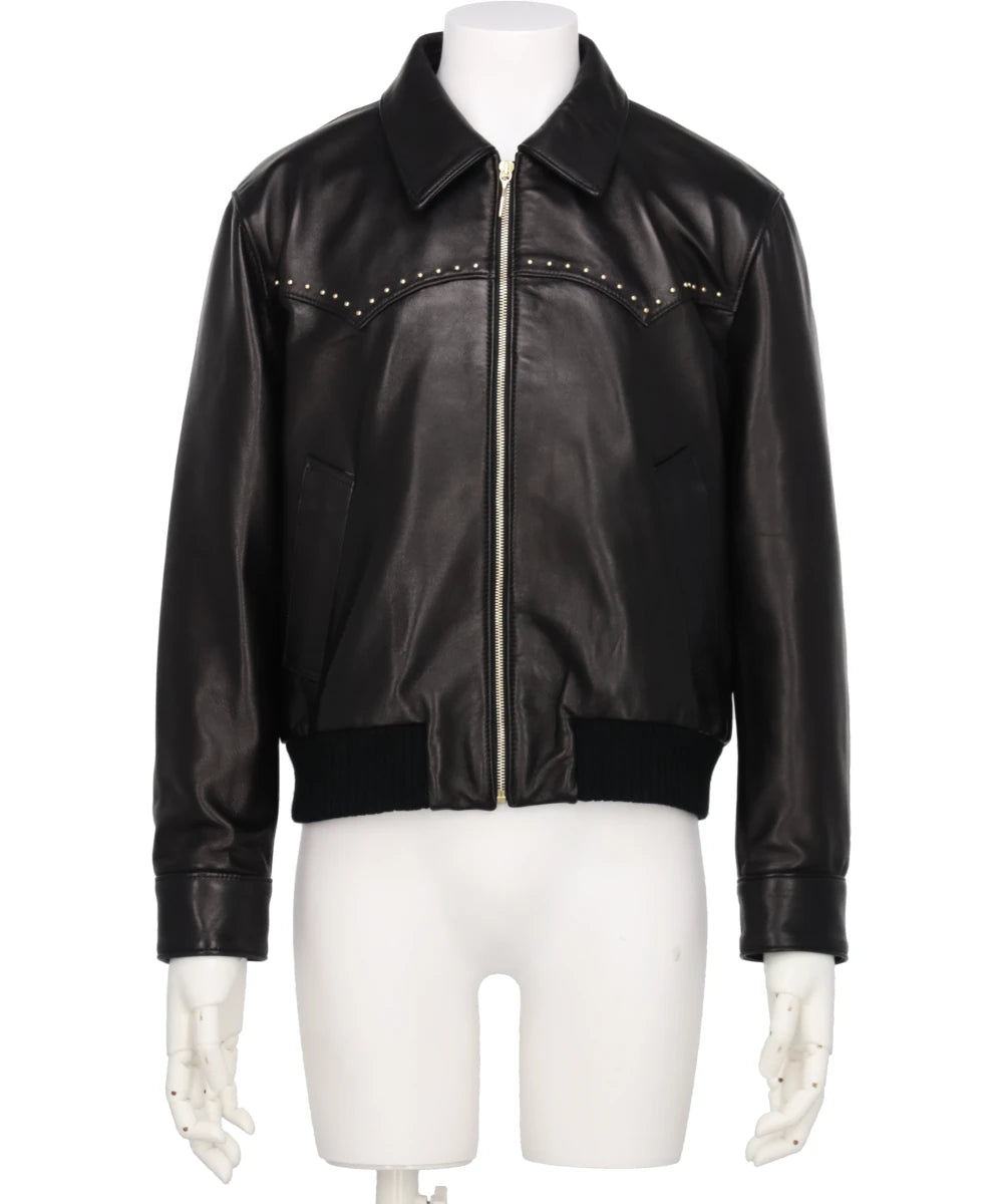 STUDDED WESTERN HARRINGTON JACKET