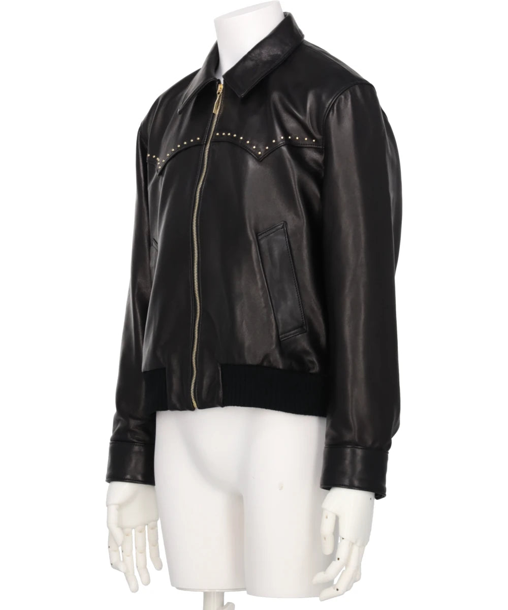 STUDDED WESTERN HARRINGTON JACKET
