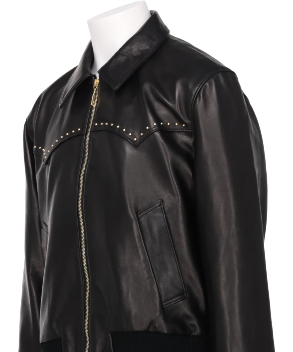 STUDDED WESTERN HARRINGTON JACKET