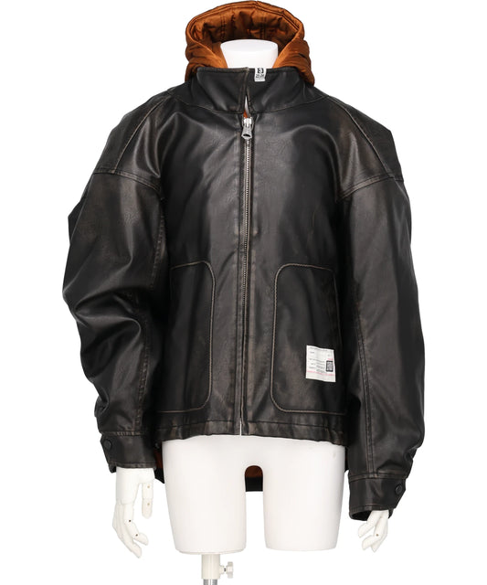 Maison MIHARA YASUHIRO(メゾンミハラヤスヒロ)HOODED VEGAN LEATHER JACKET
