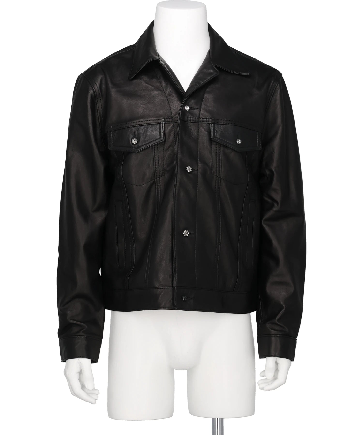 ERNEST W.BAKER(アーネスト・W・ベイカー) 2026SS DIAMOND LEATHER SPREAD COLLAR JACKET JA92L-LE66