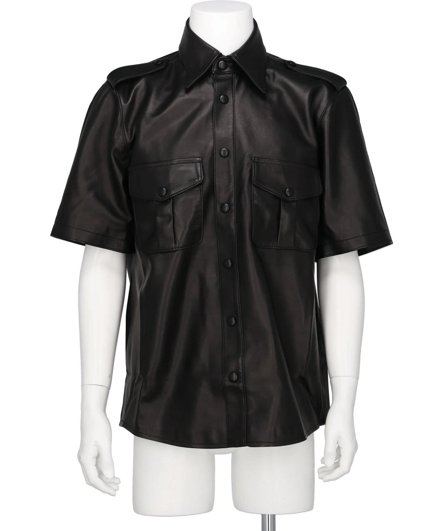 LEATHER SHORT SLEEVE SHIRT