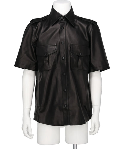 LEATHER SHORT SLEEVE SHIRT
