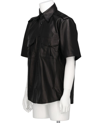 LEATHER SHORT SLEEVE SHIRT