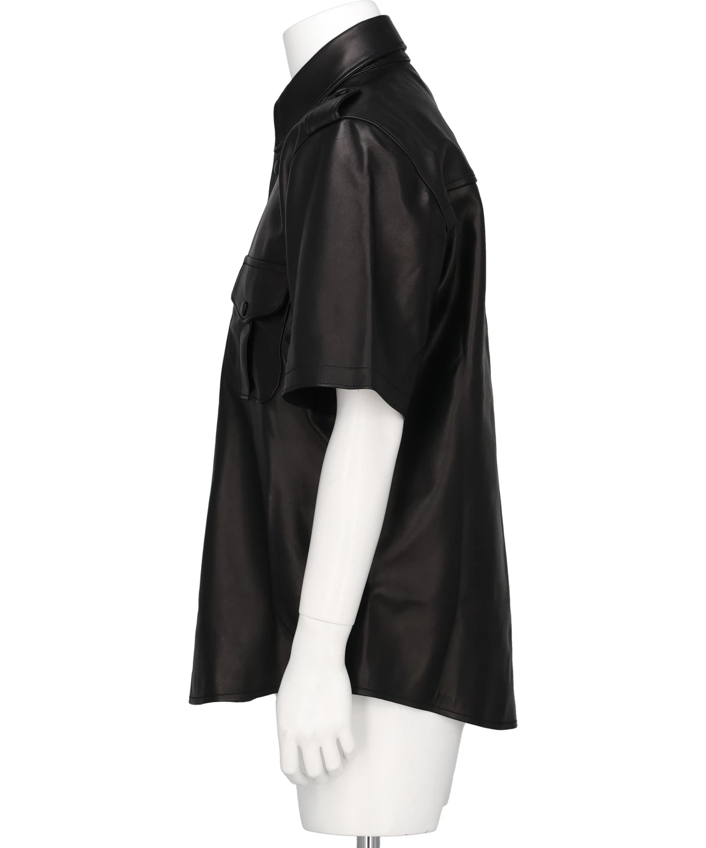 LEATHER SHORT SLEEVE SHIRT