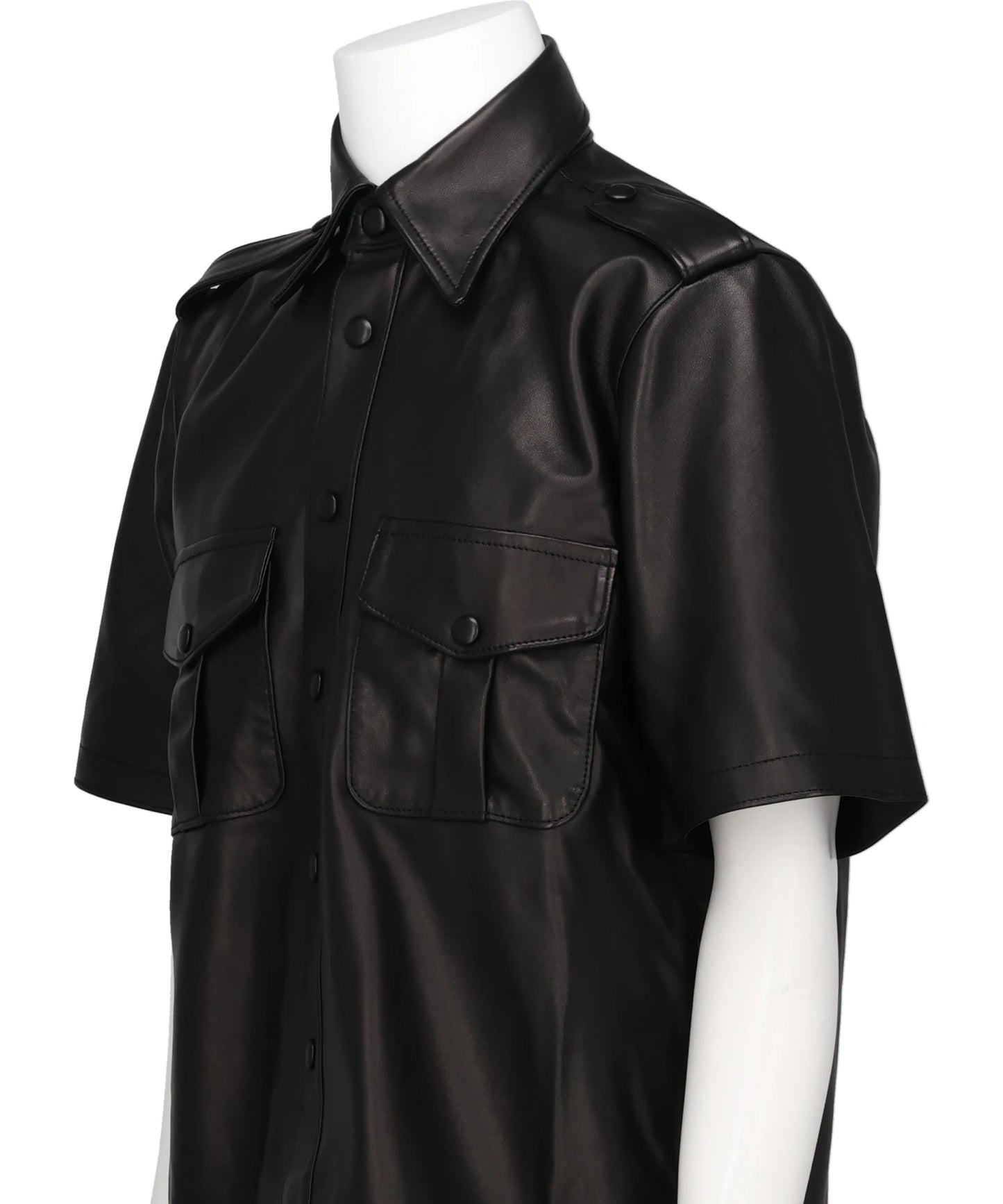 LEATHER SHORT SLEEVE SHIRT