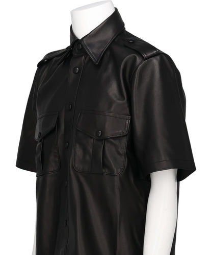 LEATHER SHORT SLEEVE SHIRT
