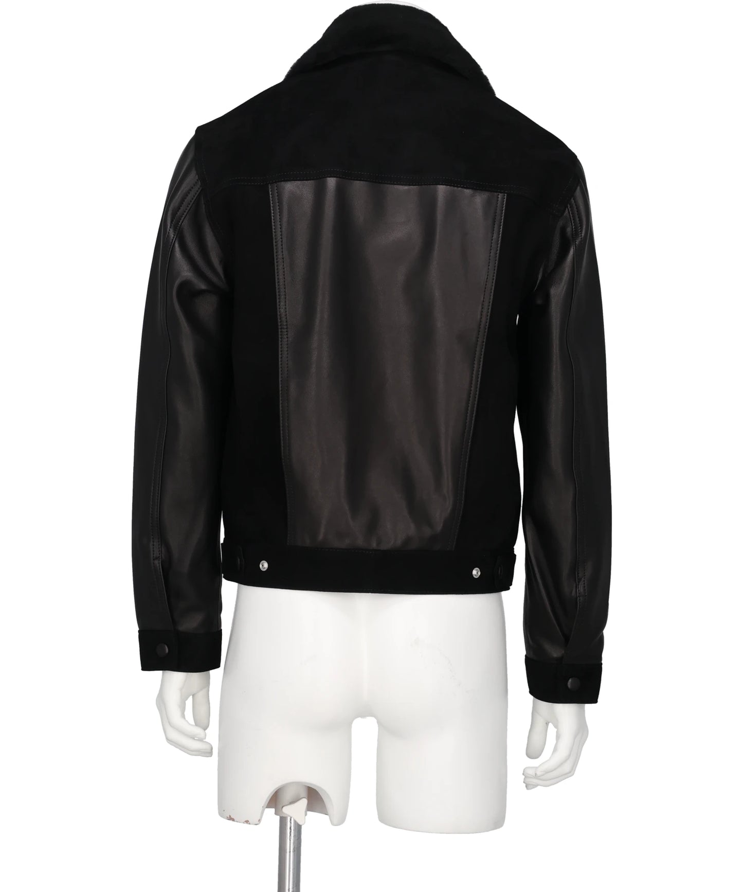 LEATHER&SUEDE SPREAD COLLAR JACKET