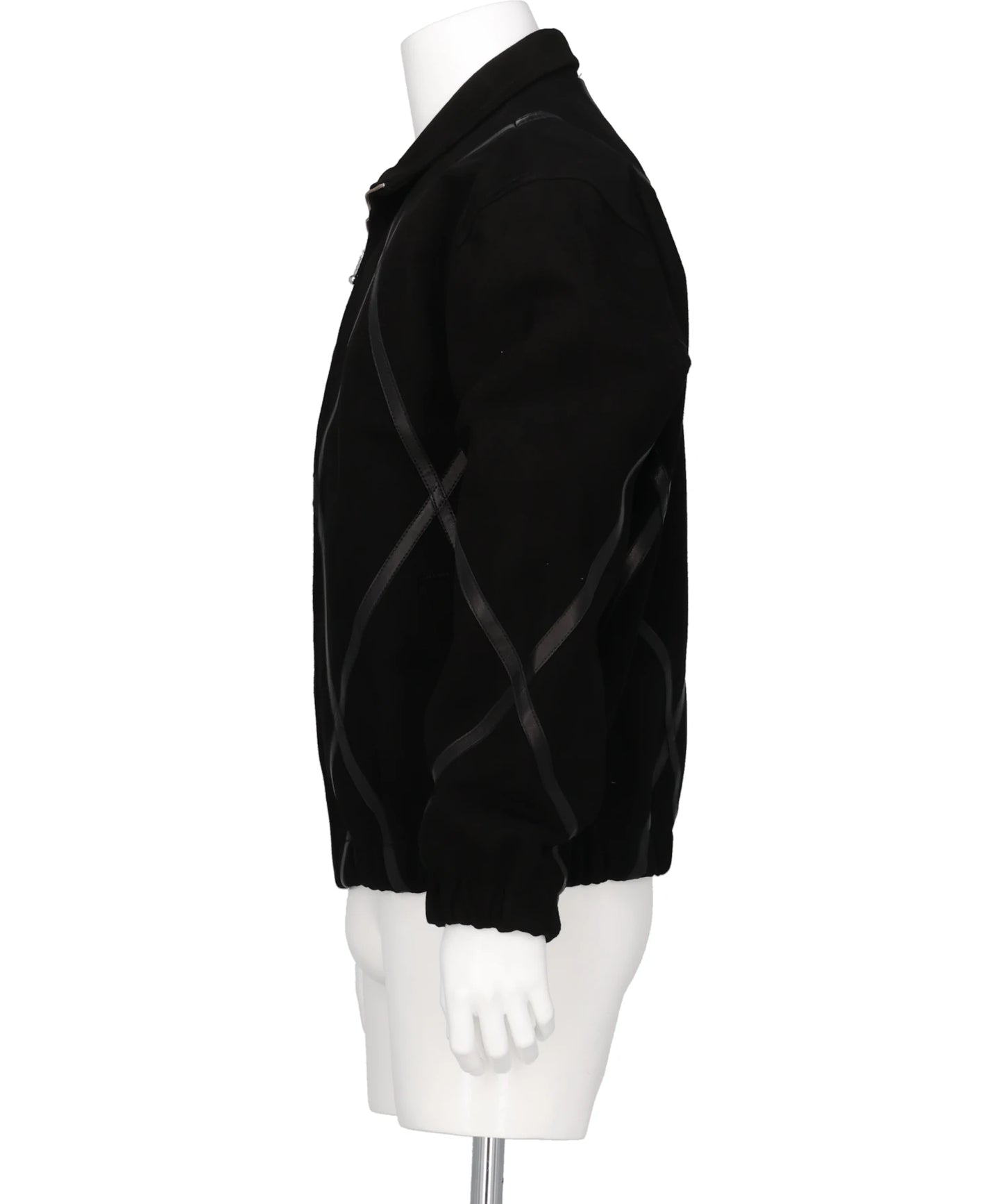 ARGYLE LEATHER & SUEDE TRACK JACKET