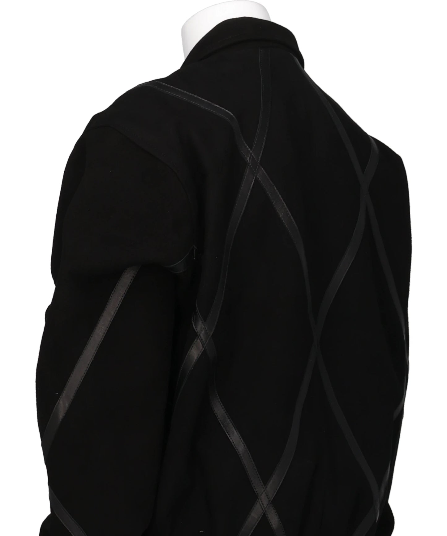 ARGYLE LEATHER & SUEDE TRACK JACKET
