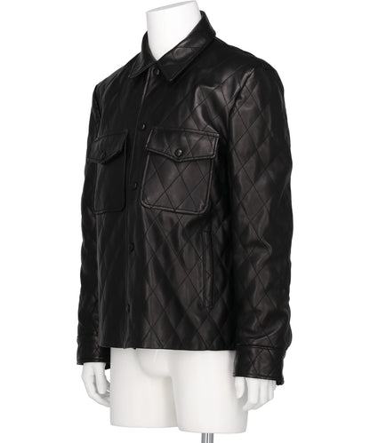 QUILTED LEATHER OVERSHIRT