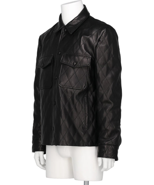 QUILTED LEATHER OVERSHIRT